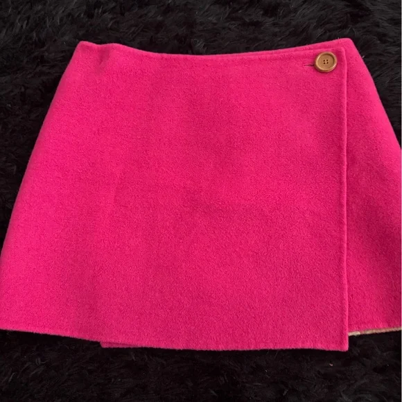 Lilly Pulitzer Reversible Plaid and Pink Mini Wool Skirt - Picture 5 of 7